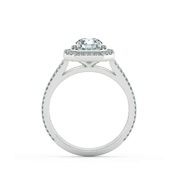 Double Halo Cushion Engagement Ring with Gaping Halo and Eternity Band NCH2303 5